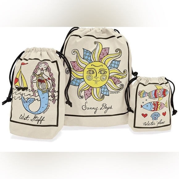 Handbags - Brighton 3 Piece Travel Drawstring Bags